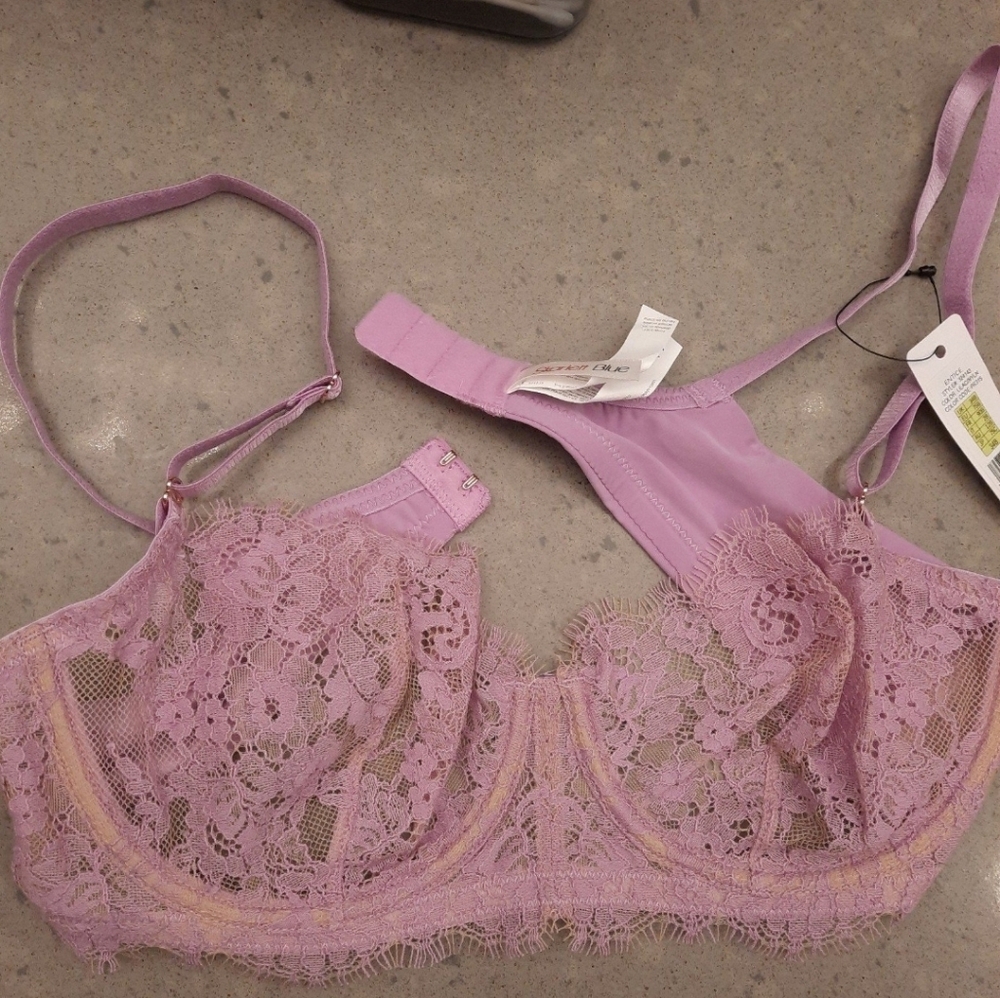 Skarlett Blue Entice Lace Balconette Bra, Excellent Like New, Lilac Purple, 34B